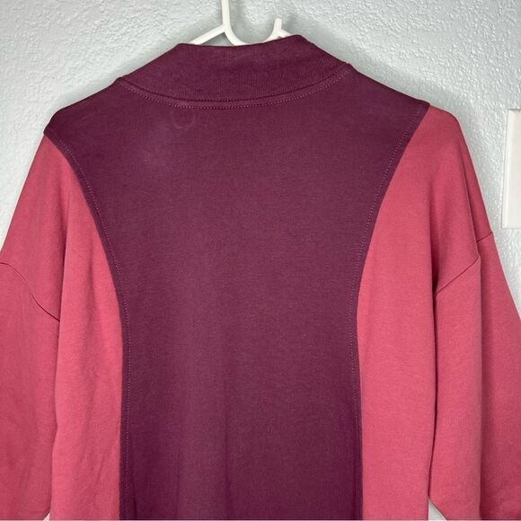 NWOT! Athleta Color Block Pink/Plumb Sweatshirt Loose Fit Women’s Size Small - Picture 6 of 12